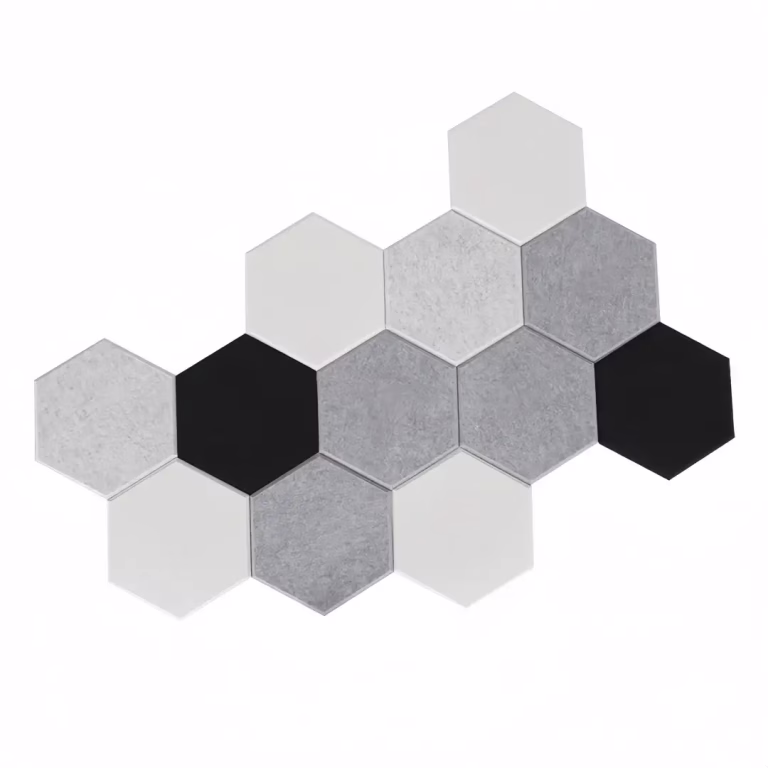 2022 Popular Zero Formaldehyde DIY Acoustic Wall Panels Hexagonal For Wall Decoration 主图 5