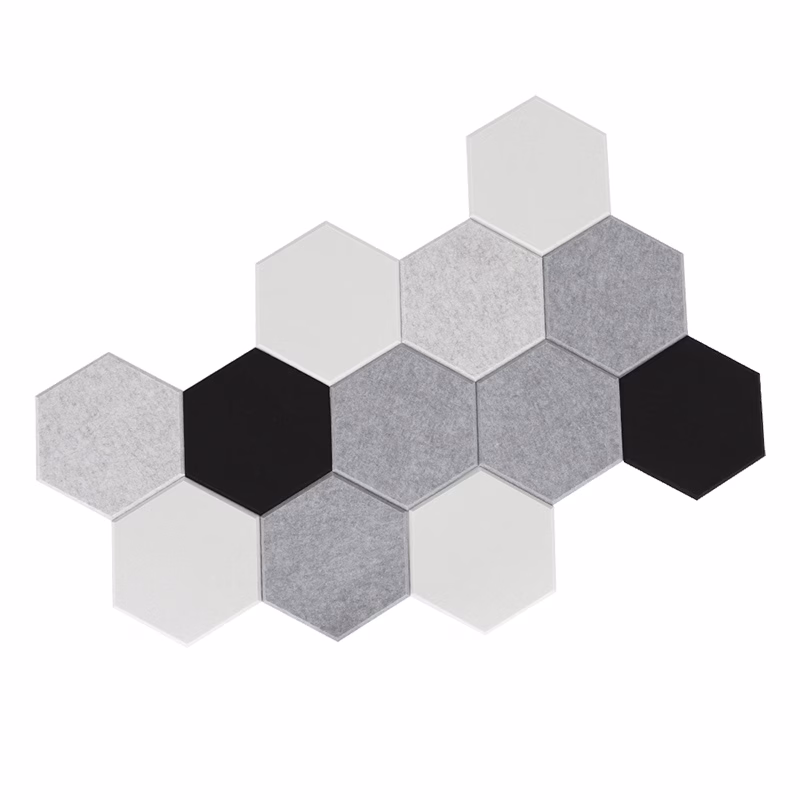 2022 Popular Zero Formaldehyde DIY Acoustic Wall Panels Hexagonal For Wall Decoration 主图 5