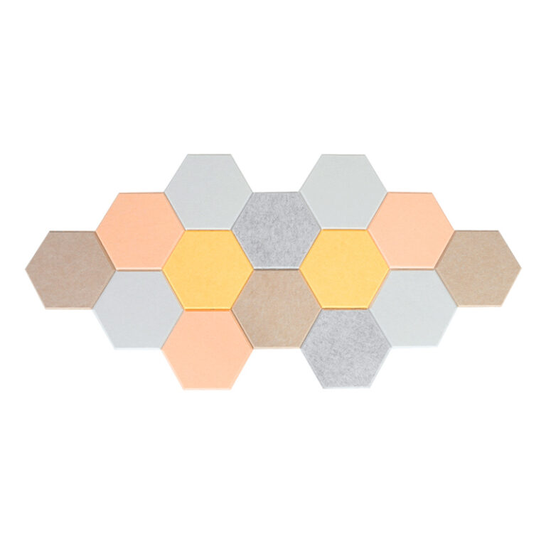 2022 Popular Zero Formaldehyde DIY Acoustic Wall Panels Hexagonal For Wall Decoration 主图 6