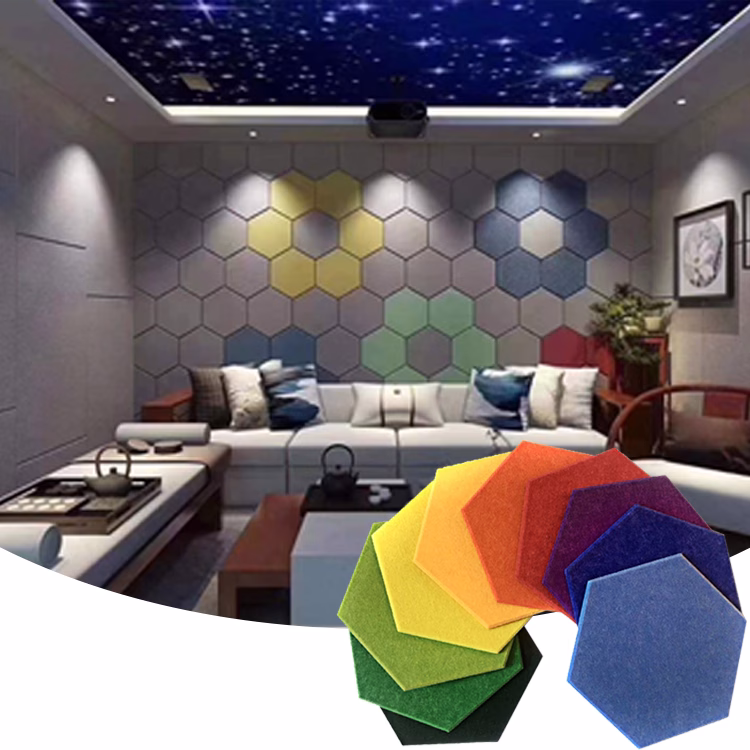 Modern Akupanel 48 Colors Soundproof Acoustic Panel Soundproof Hexagon 100 Polyester Fiber Acoustic Panel For Office 主图 1