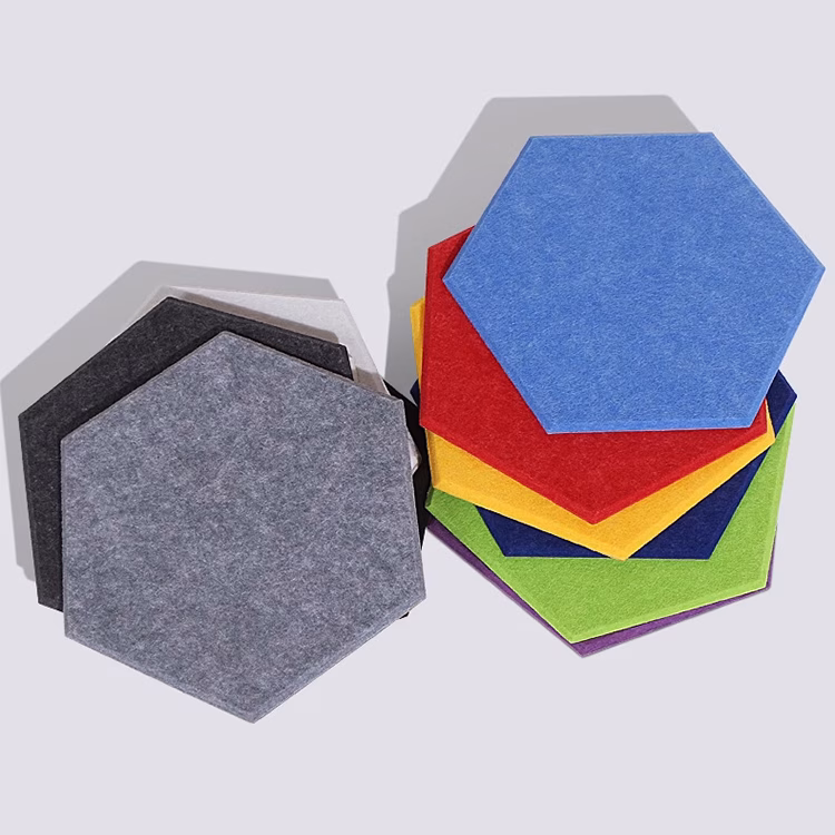 PET Hexagonal Acoustic Panels 100Polyester Fiber Sound Insulation Material With Adhesive Backing Self Adhesive Acoustic Panels 主图 4