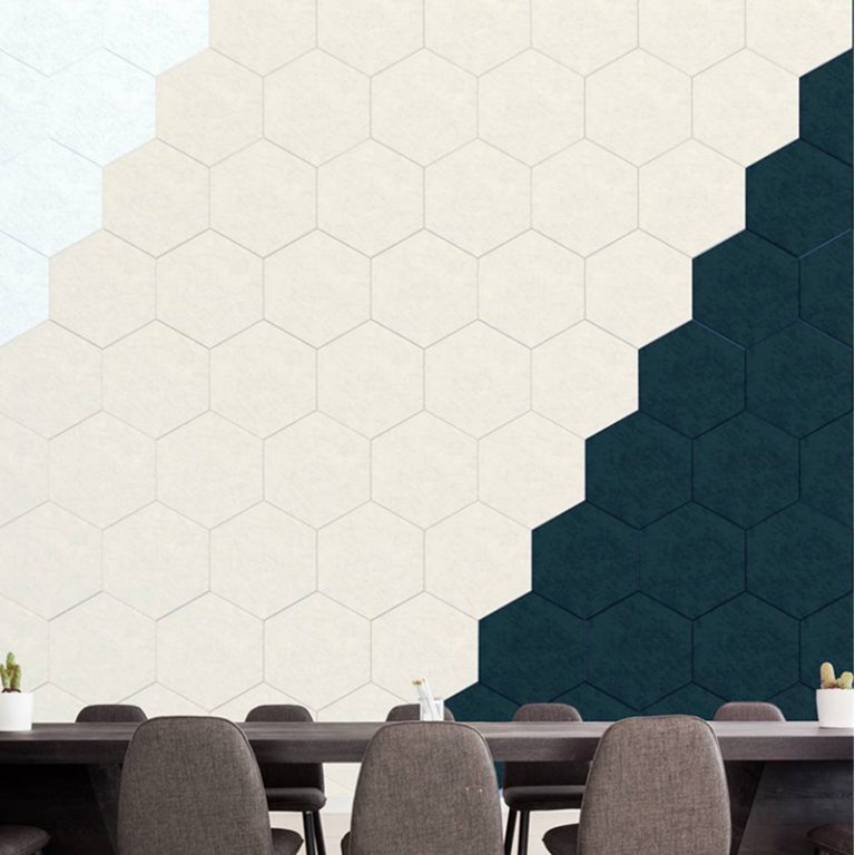 100 Recycle Polyester Hexagon Acoustic Panel PET Acoustic Wall Decoration Panel 主图 4