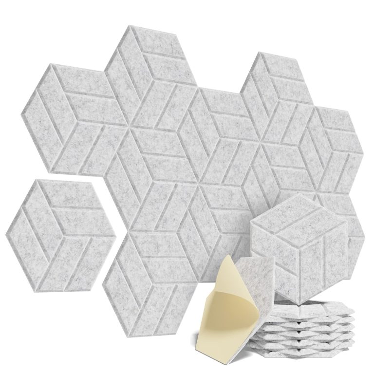 Decorative Flame Retardants Grey Sound Proof Padding Hexagon Wall Cinema Acoustic Panel 主图 2