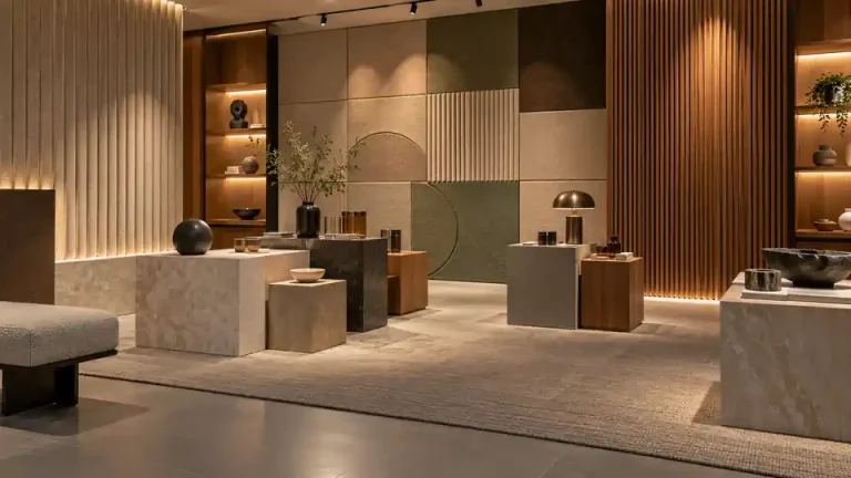 Premium retail showroom with acoustic treatment